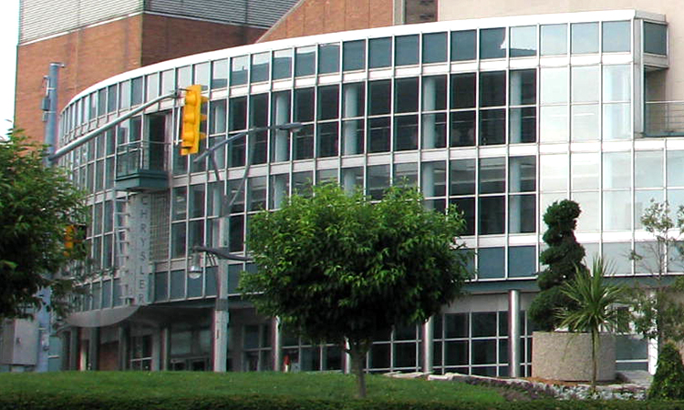 View of Chrysler Theatre from the river